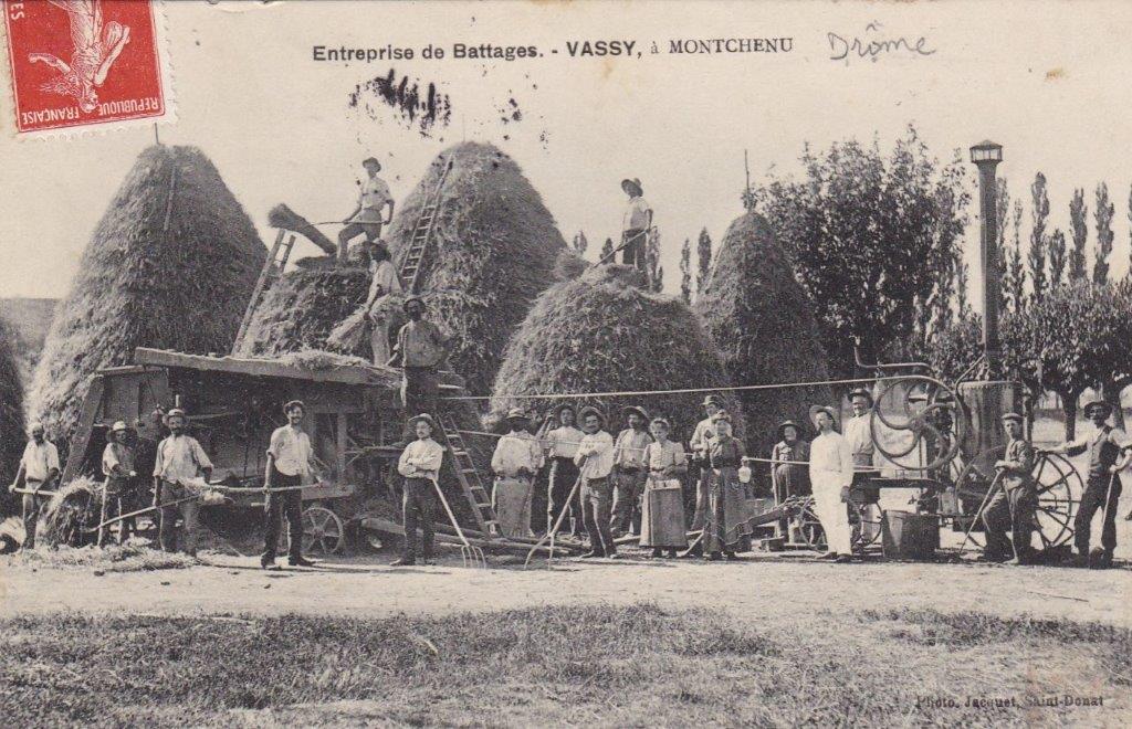 Histoire agriculture Battage village