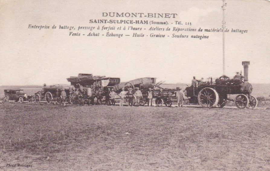 Histoire agriculture Dumont train de battage